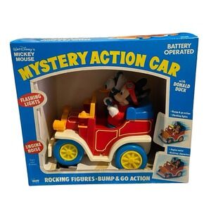 Vintage NIB‎ ILLCO Disney Mickey Mouse Donald Duck Mystery Action Car